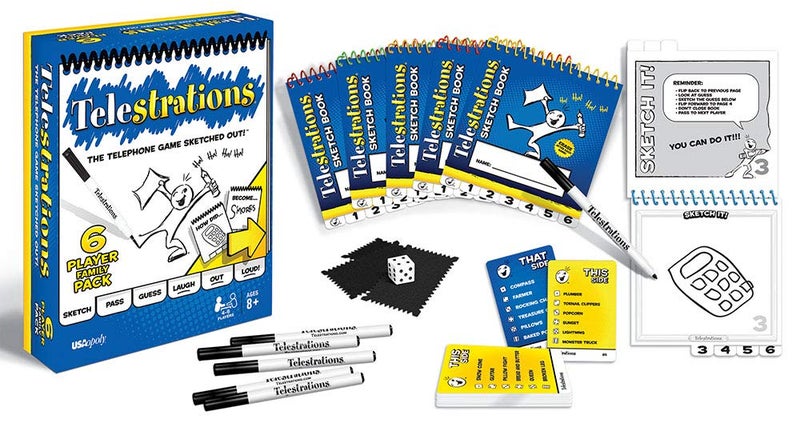 USAopoly Telestrations Original 6 Player | Family Board Game | A Fun Family Game for Kids and Adults | Family Game Night Just Got Better | The Telephone Game Sketched Out - Image 3